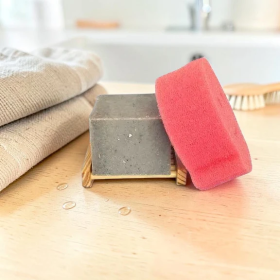 Cake Vaisselle avec Eponge & Porte Savon en Bois