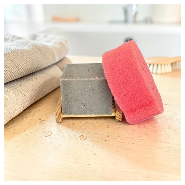 Cake Vaisselle avec Eponge & Porte Savon en Bois