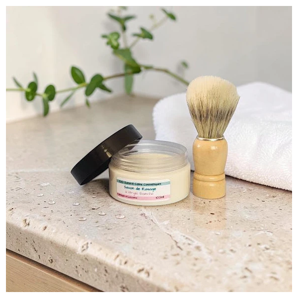 Savon de Rasage à l’Argile Blanche avec Blaireau