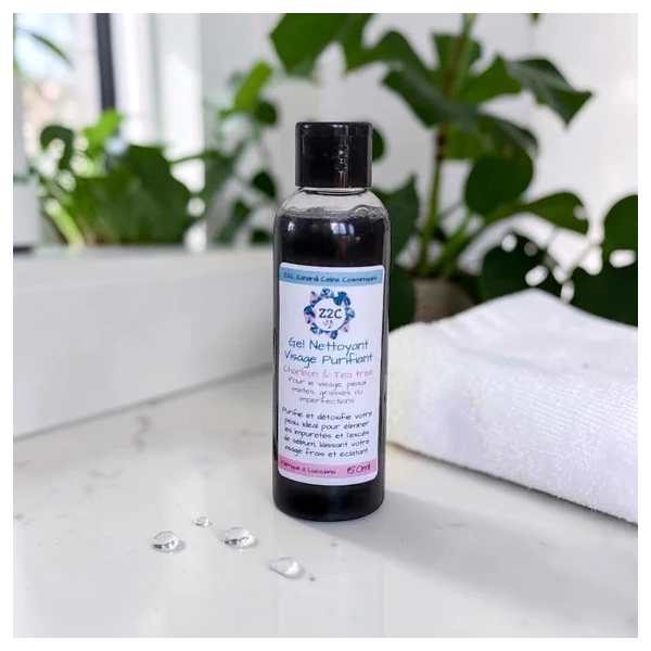 Gel Nettoyant Visage Purifiant – Charbon & HE Tea tree